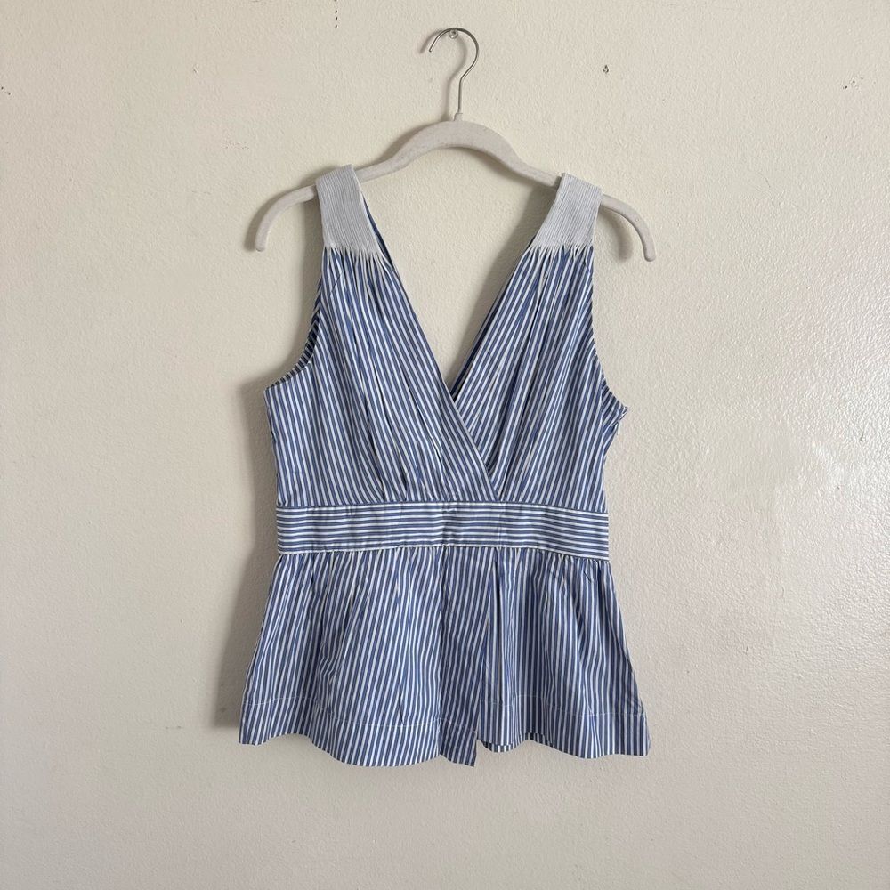 Banana Republic Striped Cross Hem V Neck Top 6